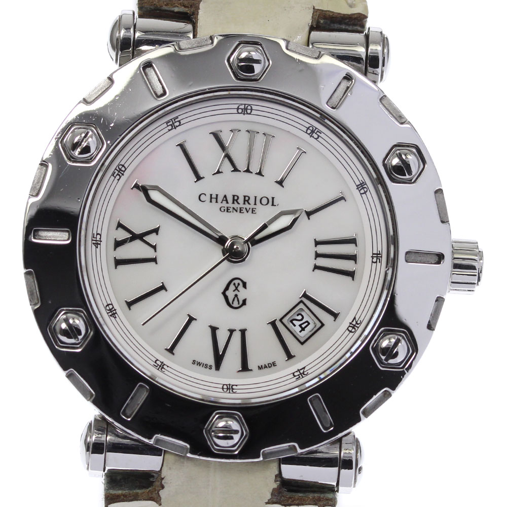 良品 Philippe Charriol フィリップ シャリオール ロトン デイト Rt30 クォーツ レディース 中古 Jaquemeng Com