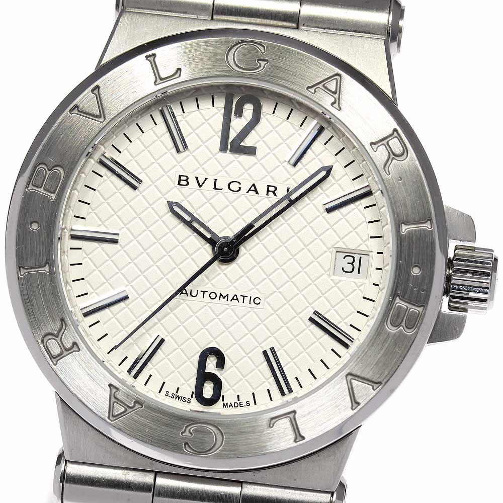 男女兼用 ブルガリ DG29SV ディアゴノ デイト 腕時計 SS レディース