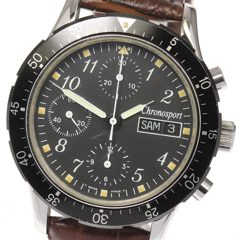 【CHRONOSPORT】クロノシュポルト クロノグラフ デイデイト cal.7750 自動巻き メンズ【中古】