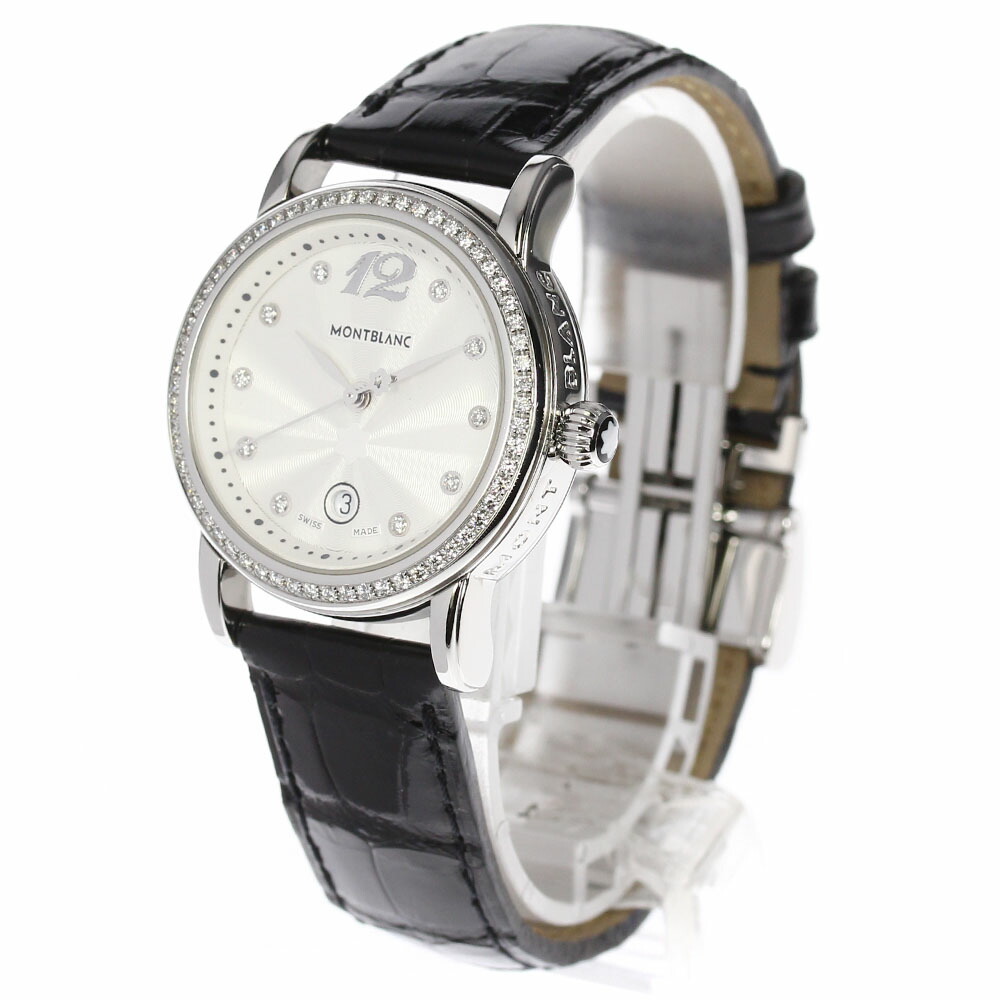 ☆美品【MONTBLANC】モンブランマイスターシュティック10Pダイヤベゼル7079クォーツレディース_701948【中古】
