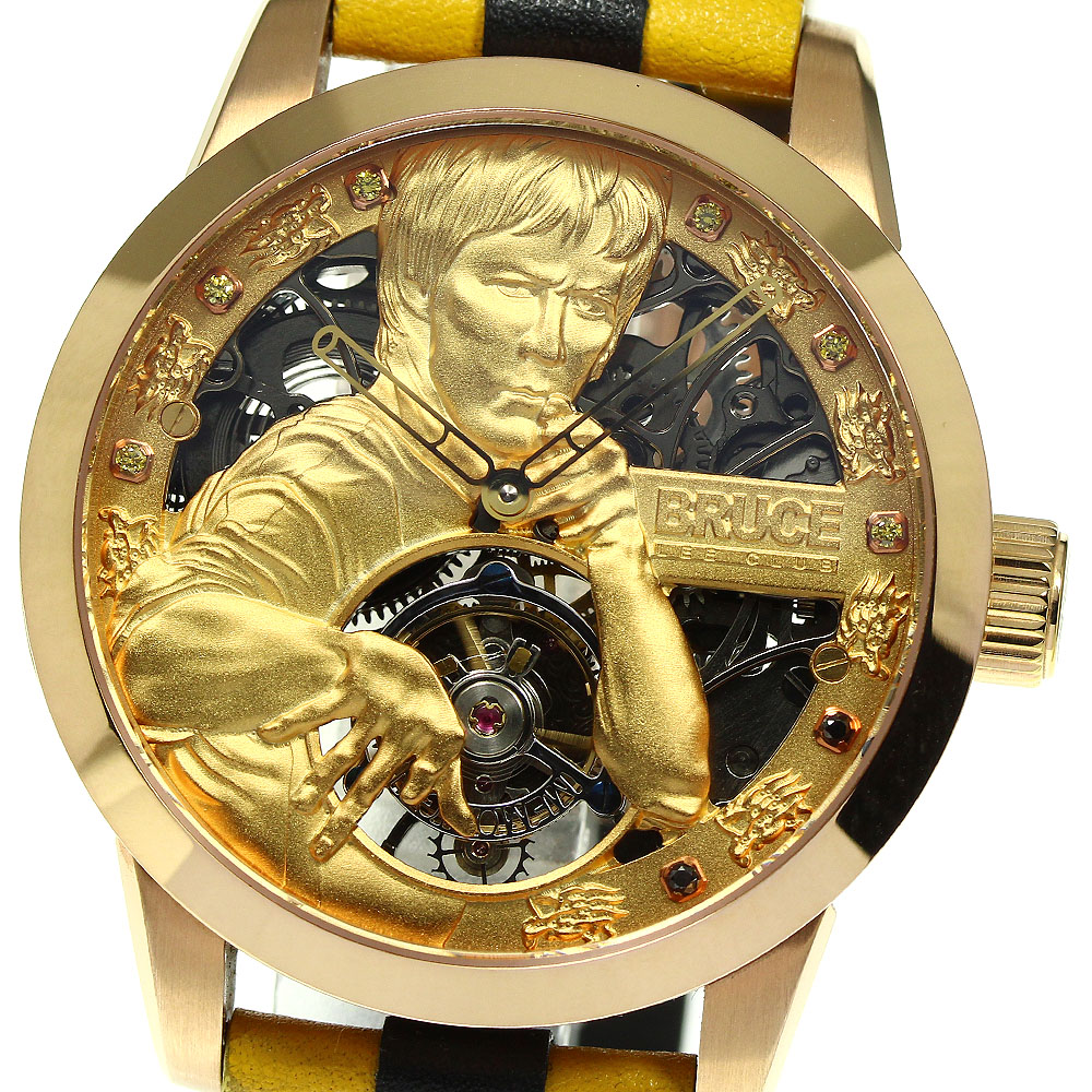 ☆美品 ★箱付き【MEMORIGIN】メモリジン トゥールビヨン ブルース・リー 限定モデル MO1005G 手巻き メンズ_734994【ev15】【中古】｜CLOSER