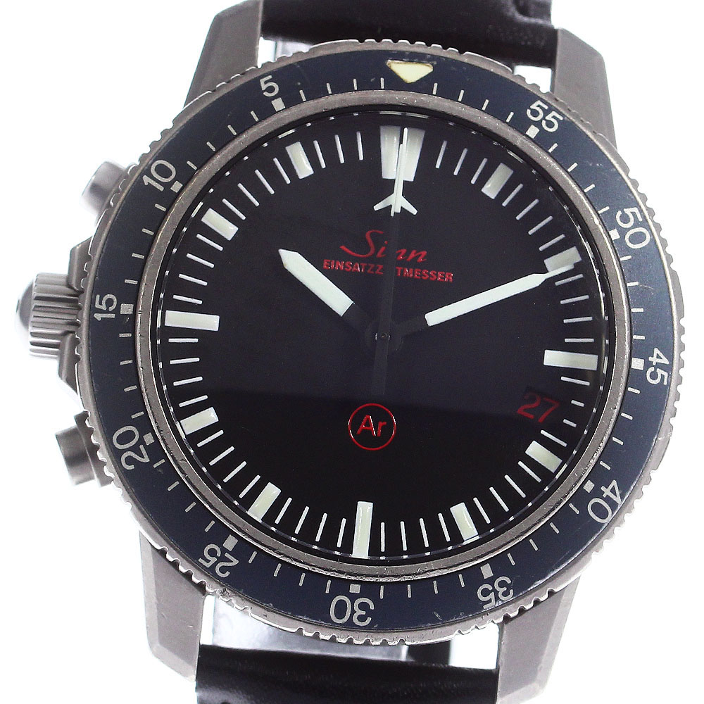 ジン Sinn 503.EZM-1 クロノグラフ デイト 自動巻き メンズ 内箱・保証書付き_751288【中古】