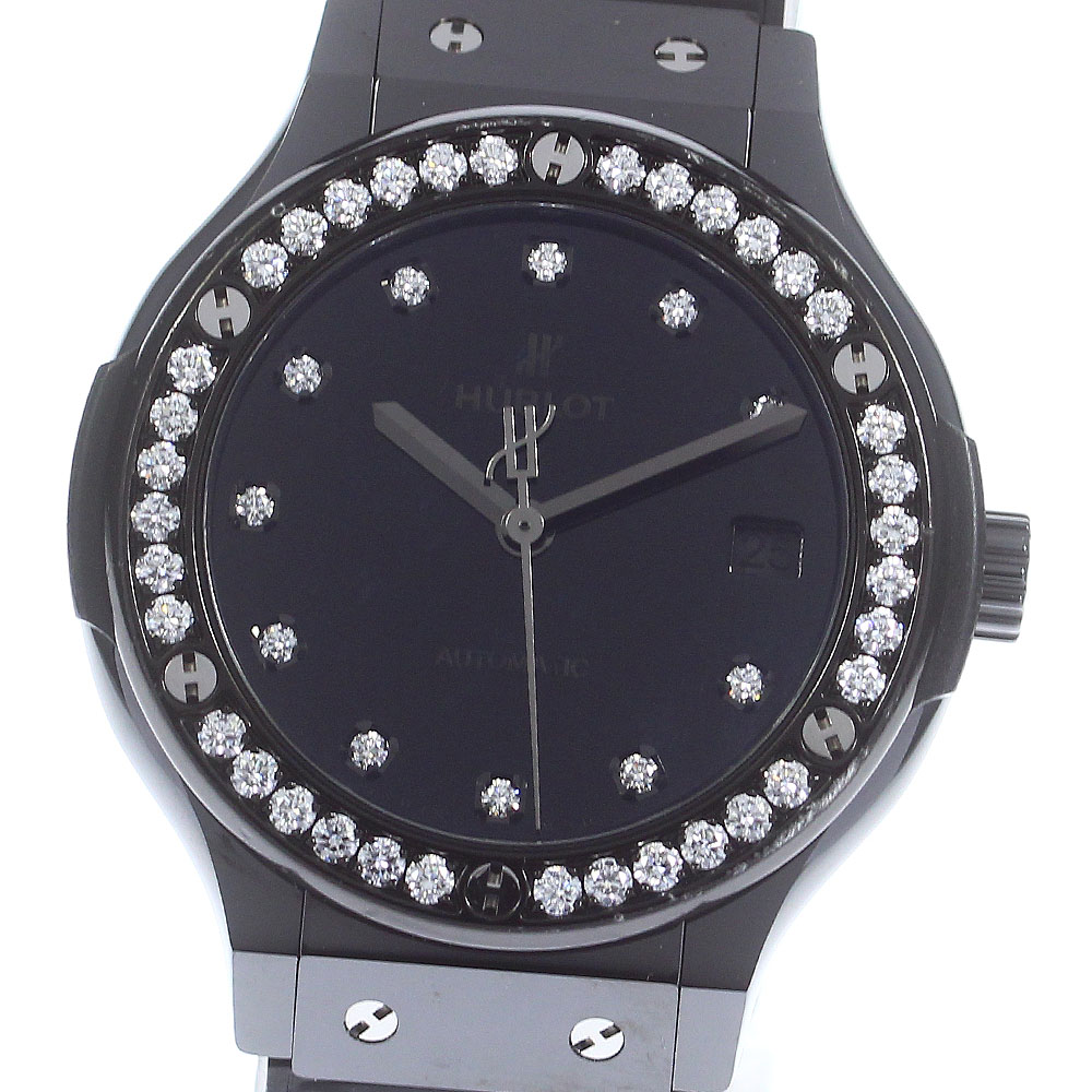 ウブロ HUBLOT 542.ZX.1170.RX 古典派音楽核融合反応 シャイニーセラミック ダイヤベゼル AT メンズ 御墨付き 製造業者OH済_745203【電子ボルト10】【中古】 メンズ腕時計-腕時計