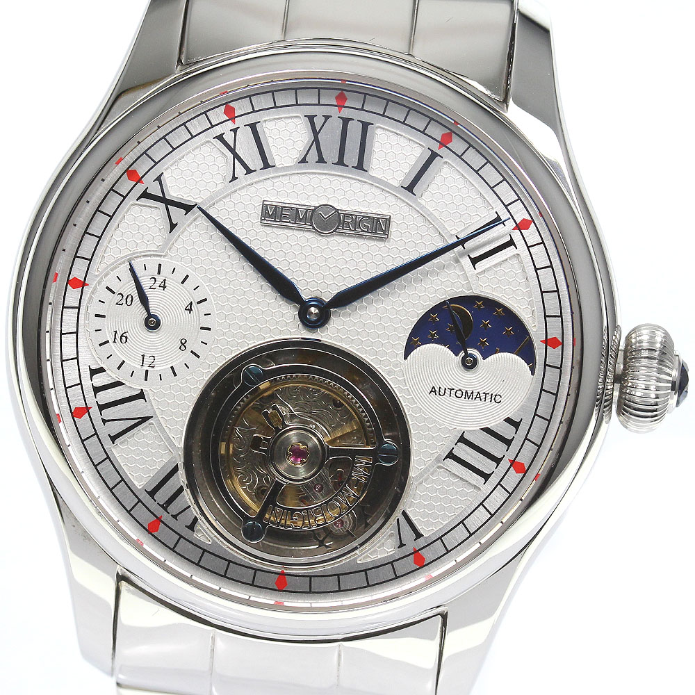 記憶装置ジン MEMORIGIN 4894379310411 オービット GMT トゥールビヨン 自動小銃一巻き メンズ 良品 箱・御墨付き付き添い人_752810【電子ボルト15】【中古】