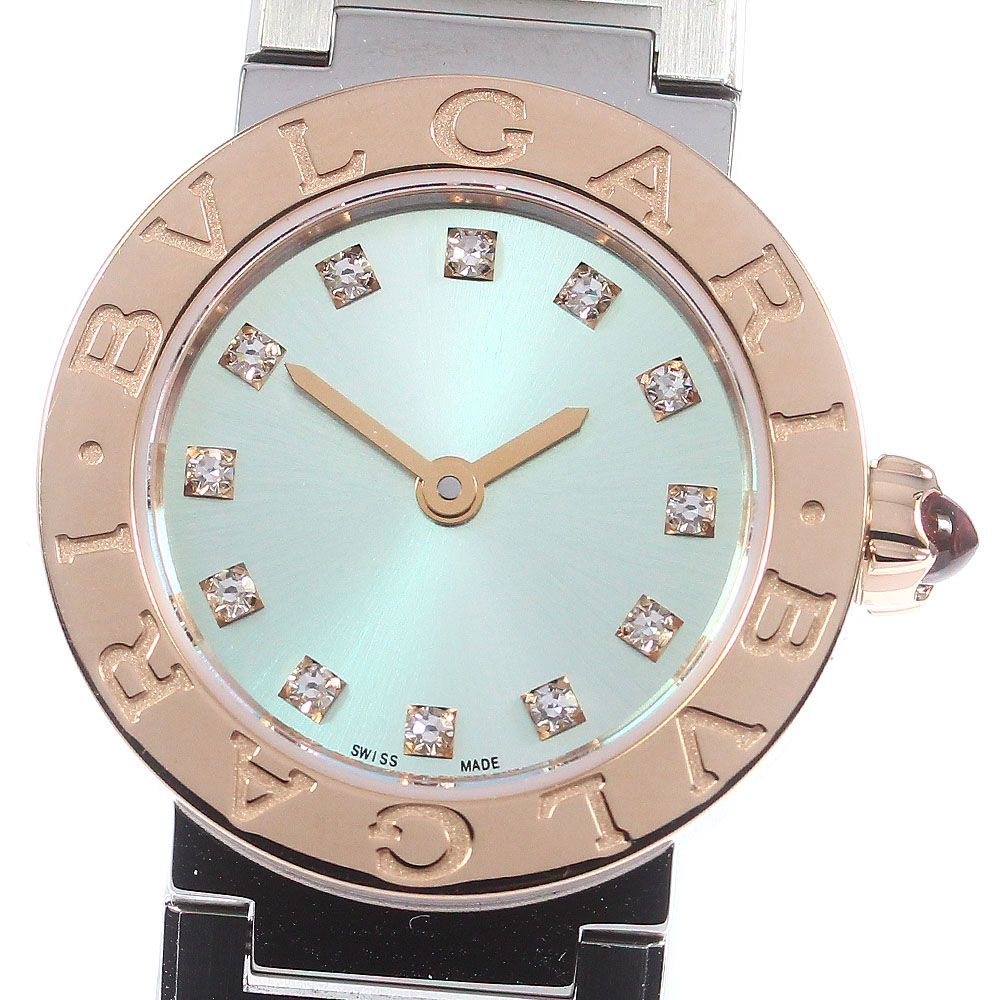 ブルガリ BVLGARI BBP23SG ブルガリブルガリ BLACK PINK LISA 限定 PGベゼル 12Pダイヤ QZ レディース 美品 保証書付き_763571【中古】