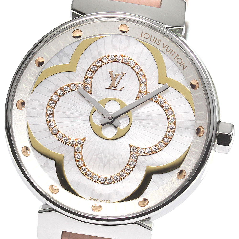 ルイ・ヴィトン LOUIS VUITTON QA019 タンブール ムーン ディヴァイン ダイヤモンド クォーツ レディース 極美品 _767077【中古】 119,900円
