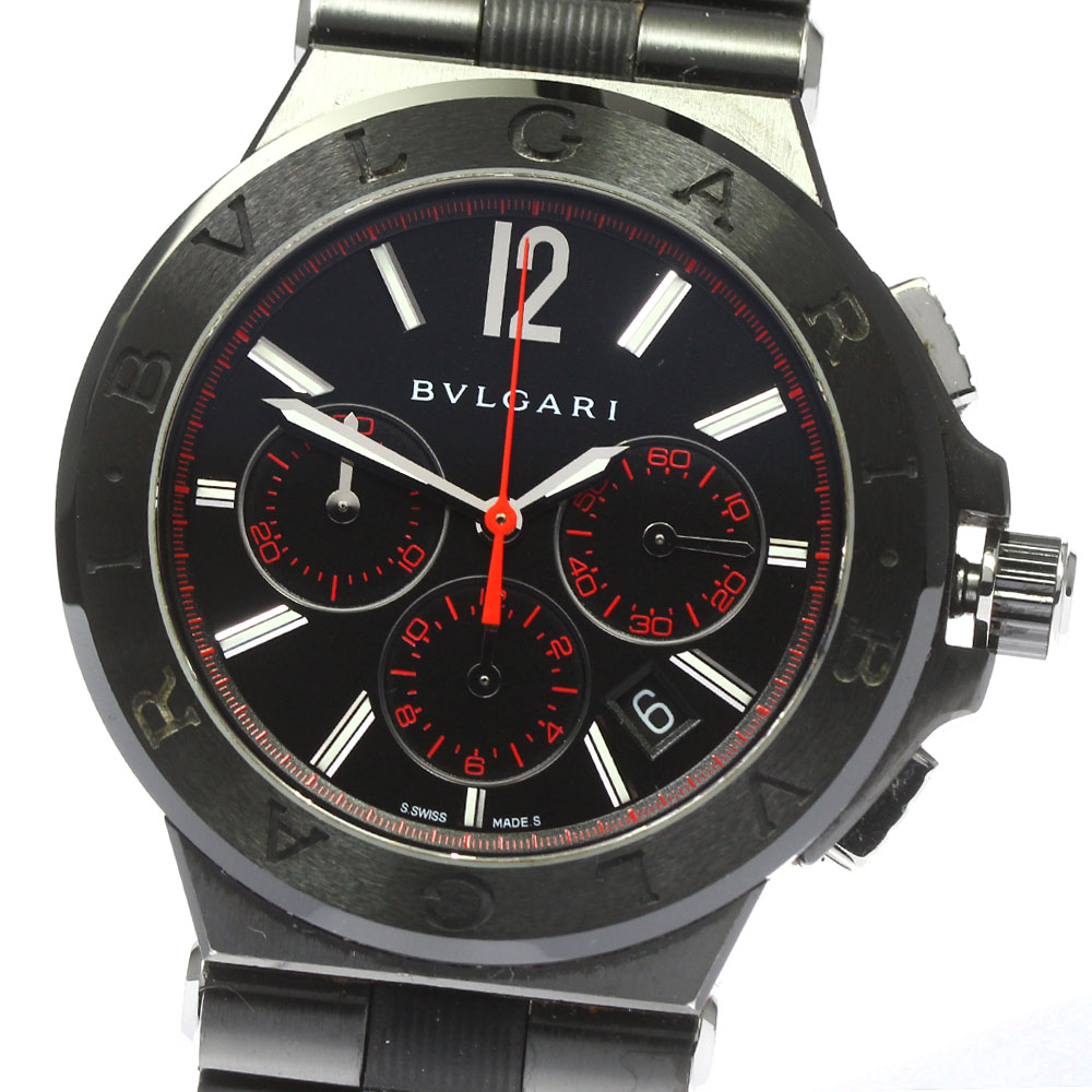 訳あり ブル小峡谷 BVLGARI DG42SCCH ディアゴノ 陶器 クロノグラフ 自動小銃一巻き メンズ 内箱・御墨付き付き添い人_780952【中古】