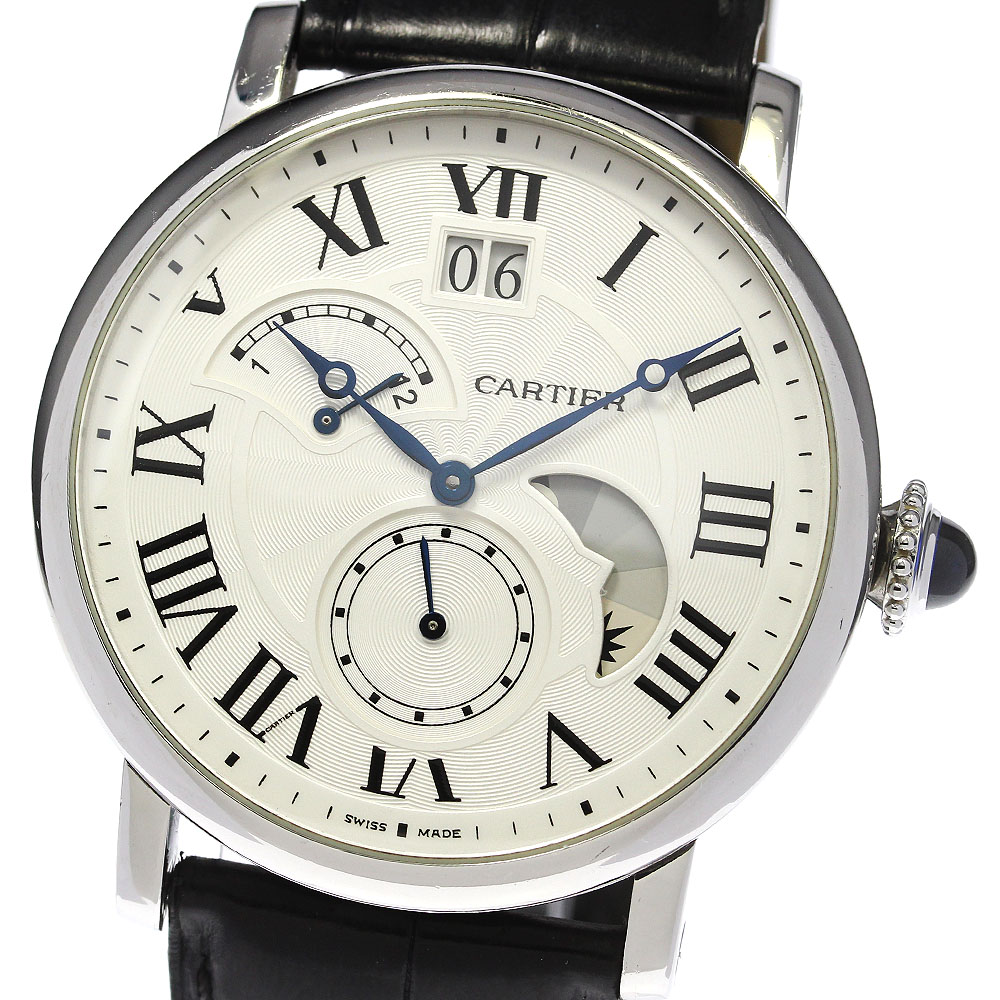 カルティエ CARTIER W1556368 ロトンド ドゥ カルティエ グランドデイト レトログラード 自動小銃一巻き メンズ _792399【電子ボルト10】【中古】