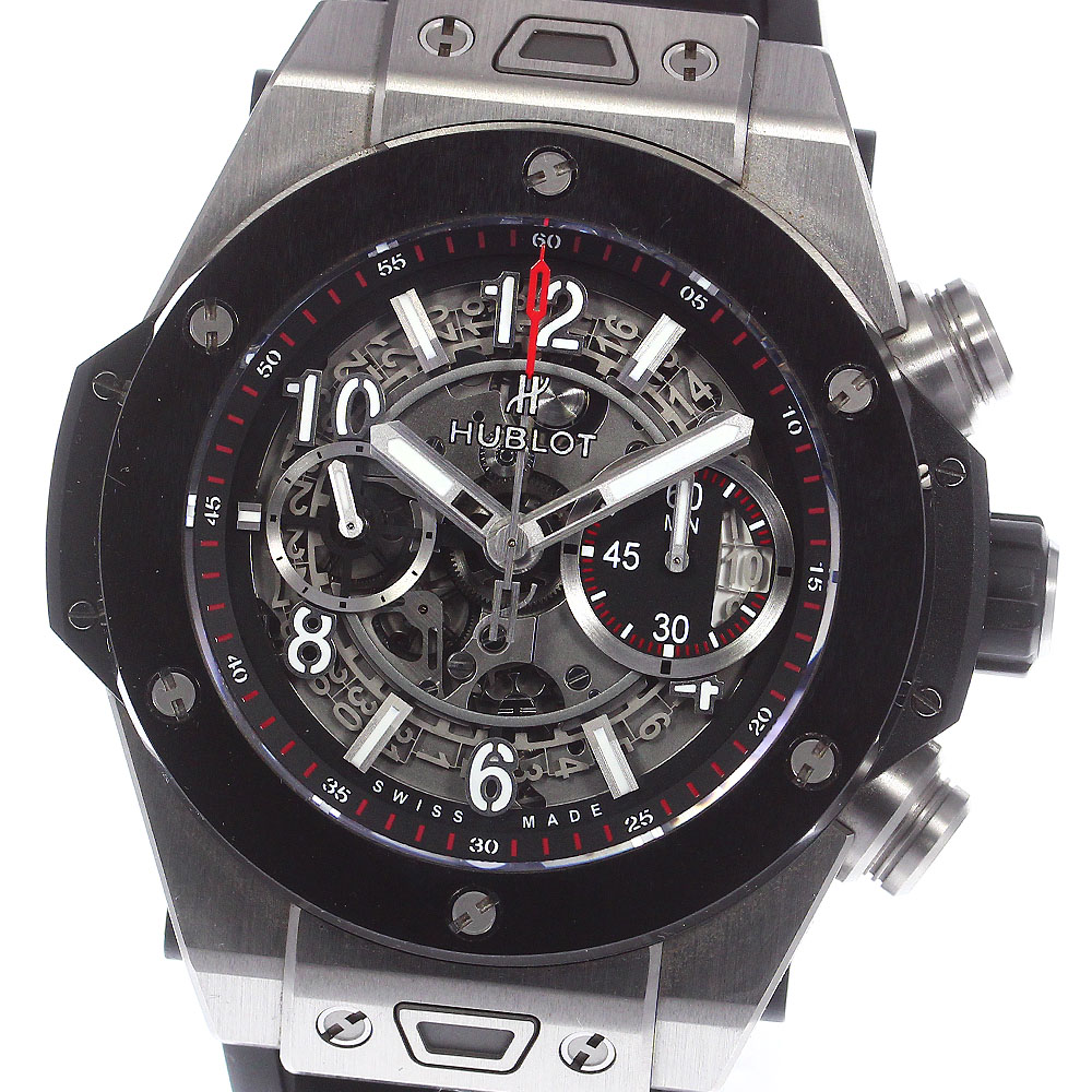 【楽天市場】ウブロ HUBLOT 411.NM.1170.RX ビッグバン ウニコ チタニウム セラミック 自動巻き メンズ 美品 箱付き ...