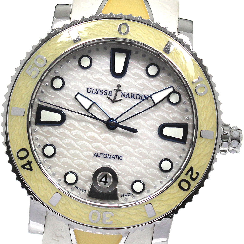 ユリス・ナルダン Ulysse Nardin 8103 レディーダイバー デイト 自動巻き メンズ 箱・保証書付き_805401【中古】