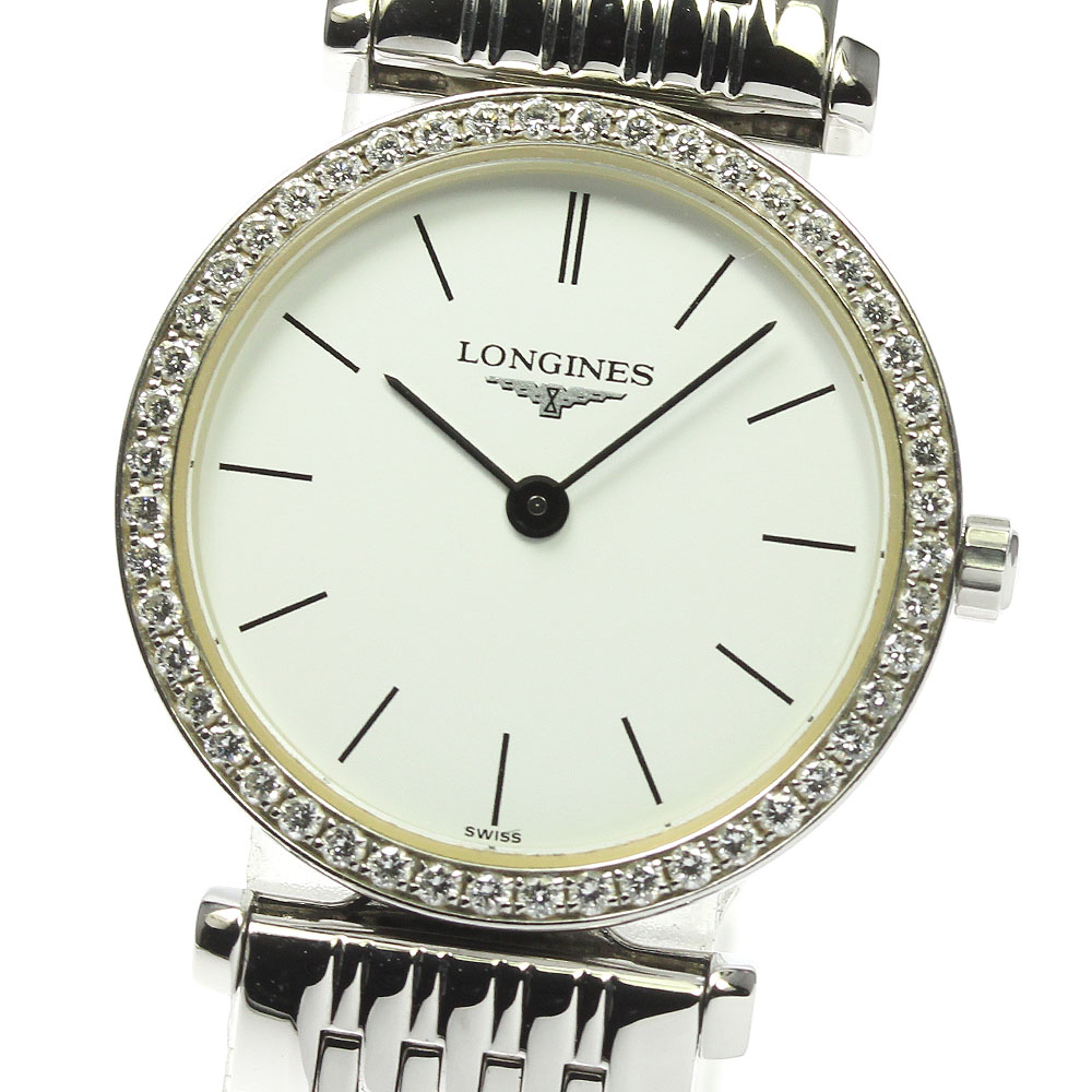 ロンジン LONGINES L4.241.0 グランドクラシック ダイヤベゼル クォーツ レディース 良品 保証書付き_807441【中古】