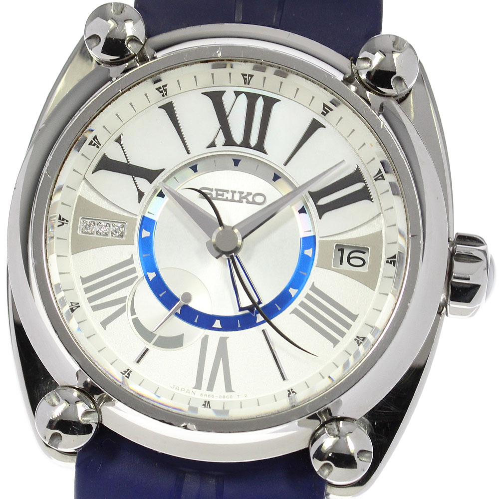セイコー SEIKO SBLA111/5R66-0BK0 ガランテ 3P金剛石 GMT 力強さ取っておく 発条運転 メンズ _814087【電子ボルト15】【中古】