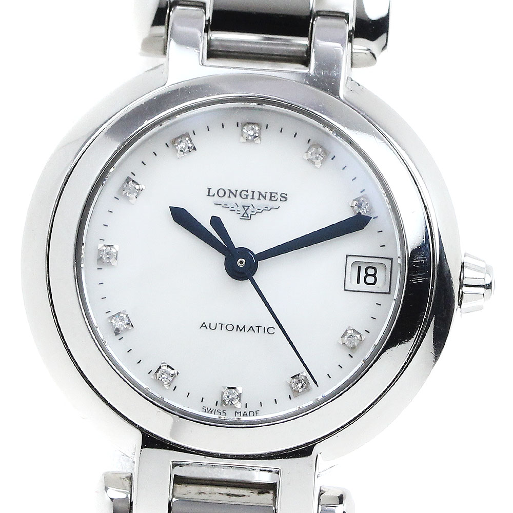 ロンジン LONGINES L8.111.4 プリマルナ デイト 11P金剛石 自動小銃一巻き レディース 良品 _804907【電子ボルト10】【中古】