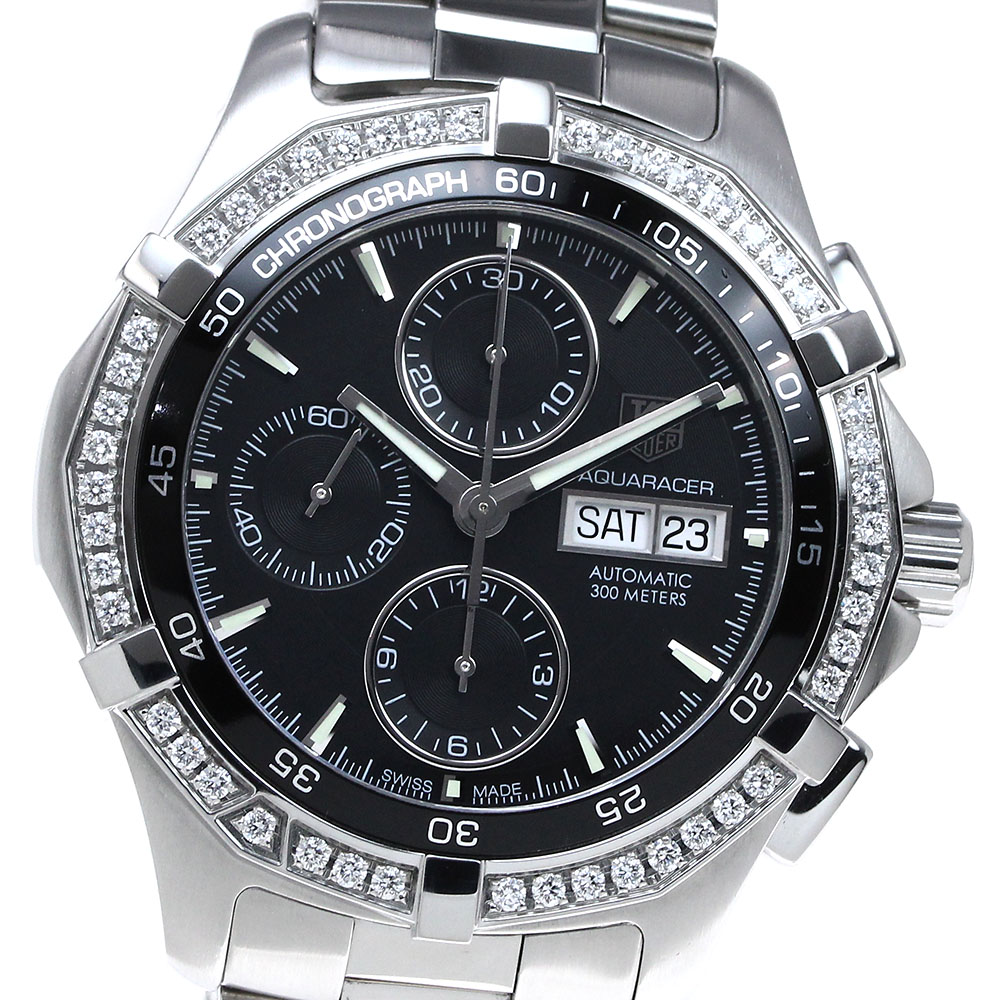 タグホイヤー TAG HEUER CAF2014 アクアレーサー ダイヤベゼル クロノグラフ 自動小銃一巻き メンズ 良品 御墨付き付き添い人_821915【中古】