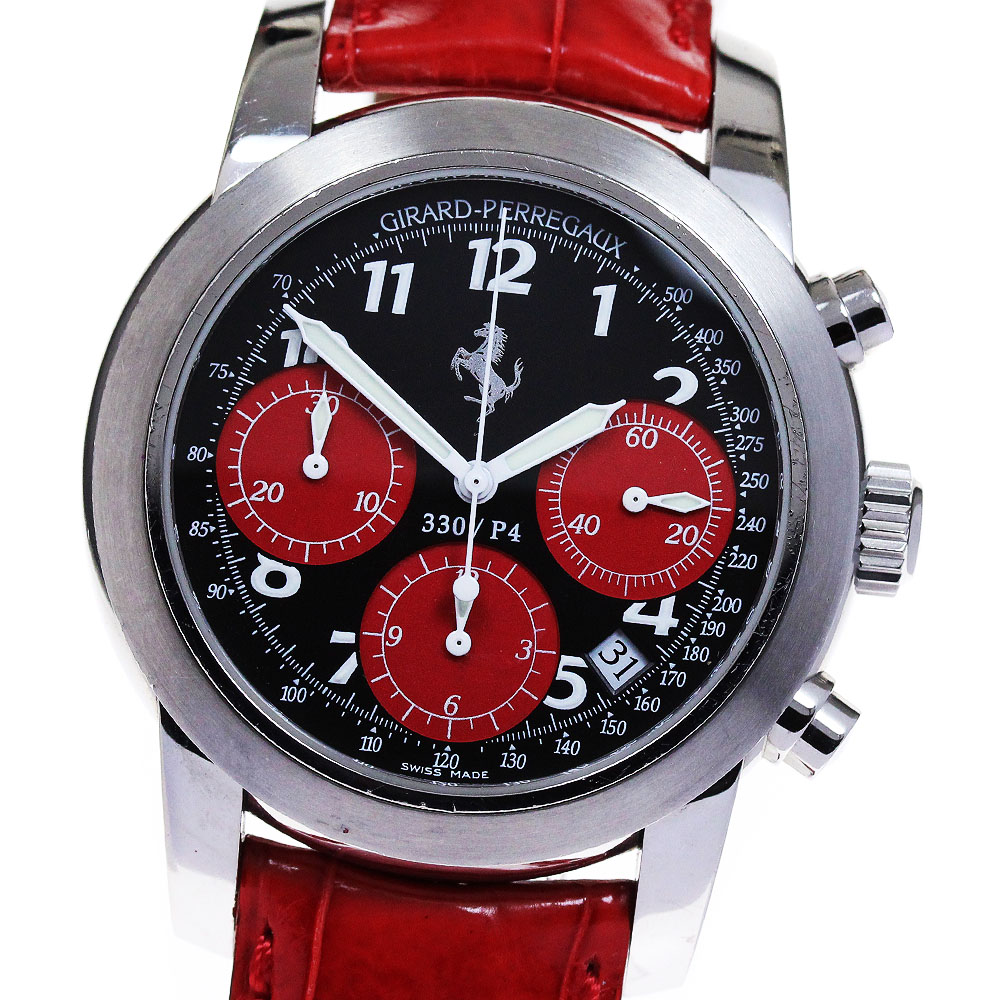 ジラール・ペルゴ GIRARD PERREGAUX 8028 フェラーリ クロノグラフ 自動小銃一巻き メンズ お墨付き付き添い人_817475【中古】