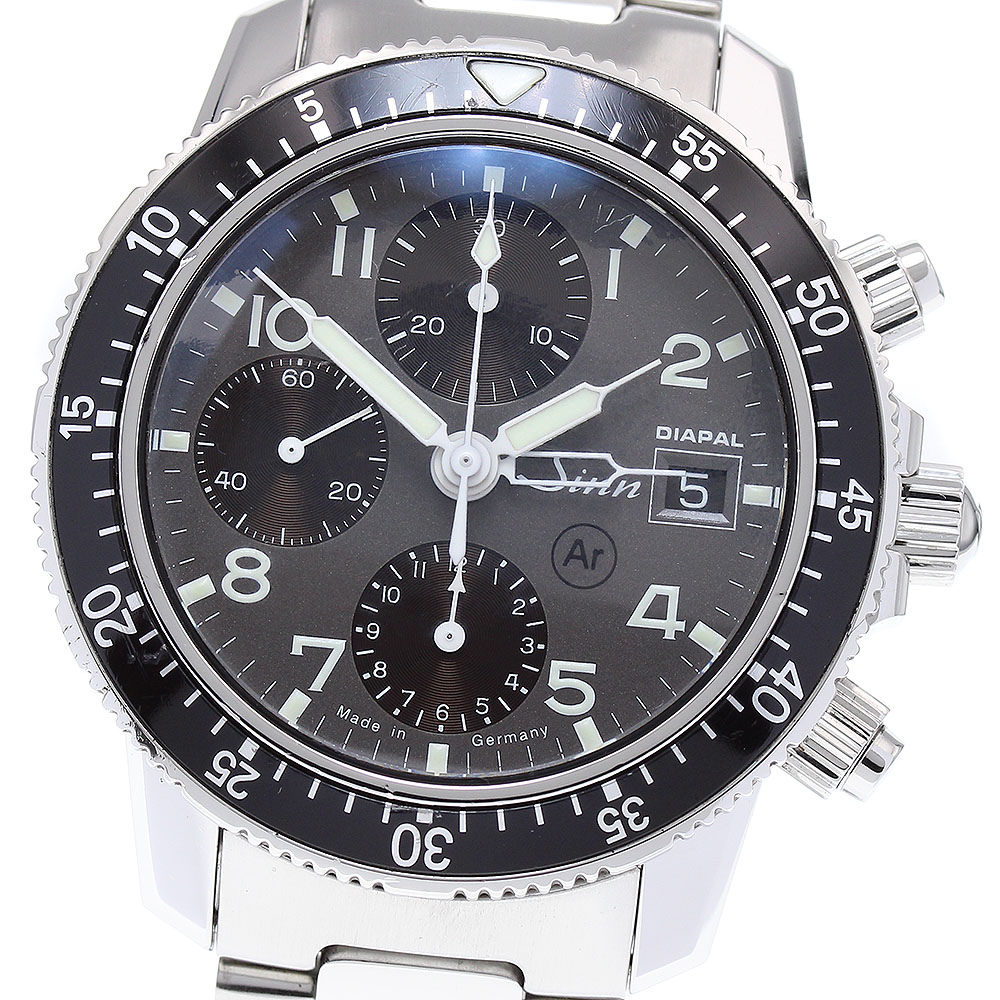 ジン Sinn 103.B.SA.DIAPAL ディアパル クロノグラフ デイト 自動小銃一巻き メンズ 御墨付き付き添い人_822818【中古】