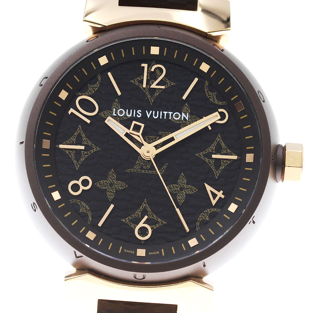 ルイ・ヴィトン LOUIS VUITTON QA138 タンブール MM モノグラム K18PG QZ ボーイズ 良品 内箱付き添い人_823909【中古】