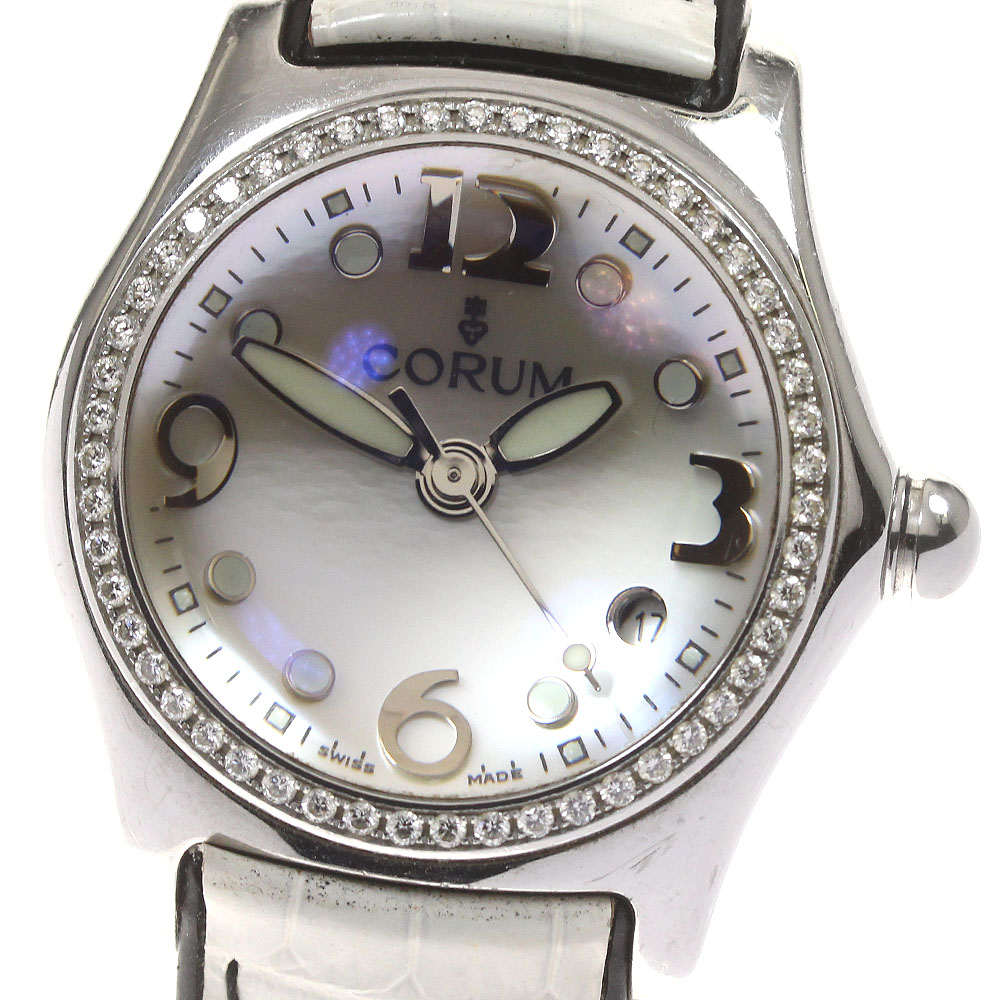美品・稼働品】コルム CORUM バブル シェル ダイヤ 101.151.47 楽天