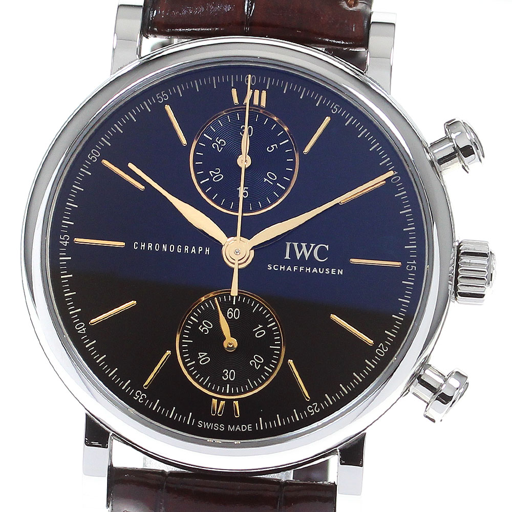 IWC SCHAFFHAUSEN IW391404 ポートフィノ クロノグラフ 39 自動小銃一巻き ボーイズ 美品 _824210【中古】