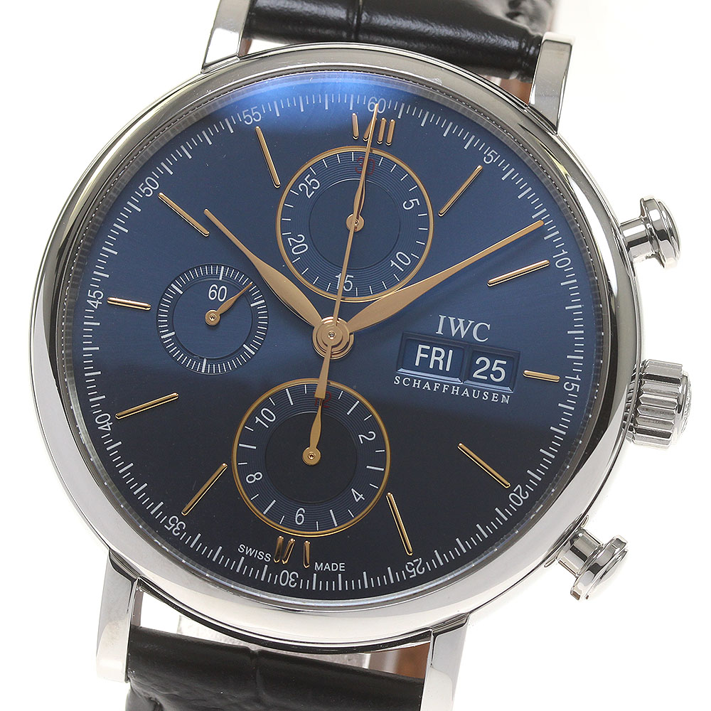 IWC SCHAFFHAUSEN IW391036 ポートフィノ クロノグラフ デイデイト 自動巻き メンズ 保証書付き_826194【中古】