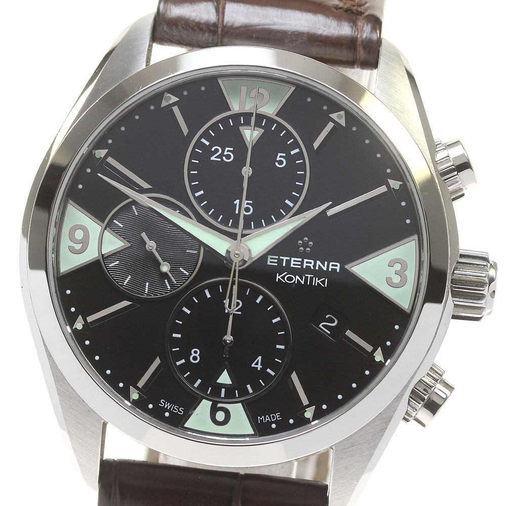 △Eterna Kontiki 1100.47 デイト クォーツ メンズ腕時計 質屋 腕時計 稼働 ETERNA エテルナ 1100.47 KONTIKI コンチキ