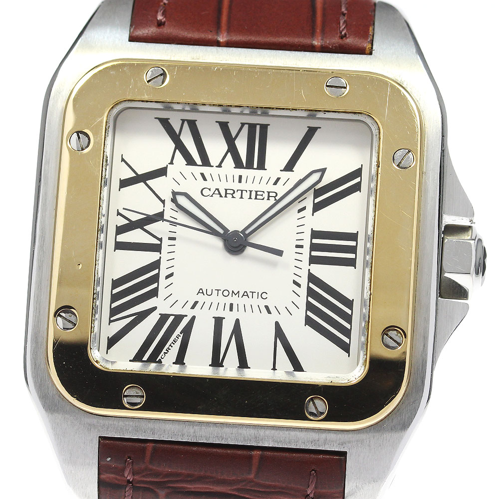 楽天市場】カルティエ CARTIER W20107X7 サントス100MM PGベゼル 自動巻き ボーイズ _831759【中古】 : CLOSER