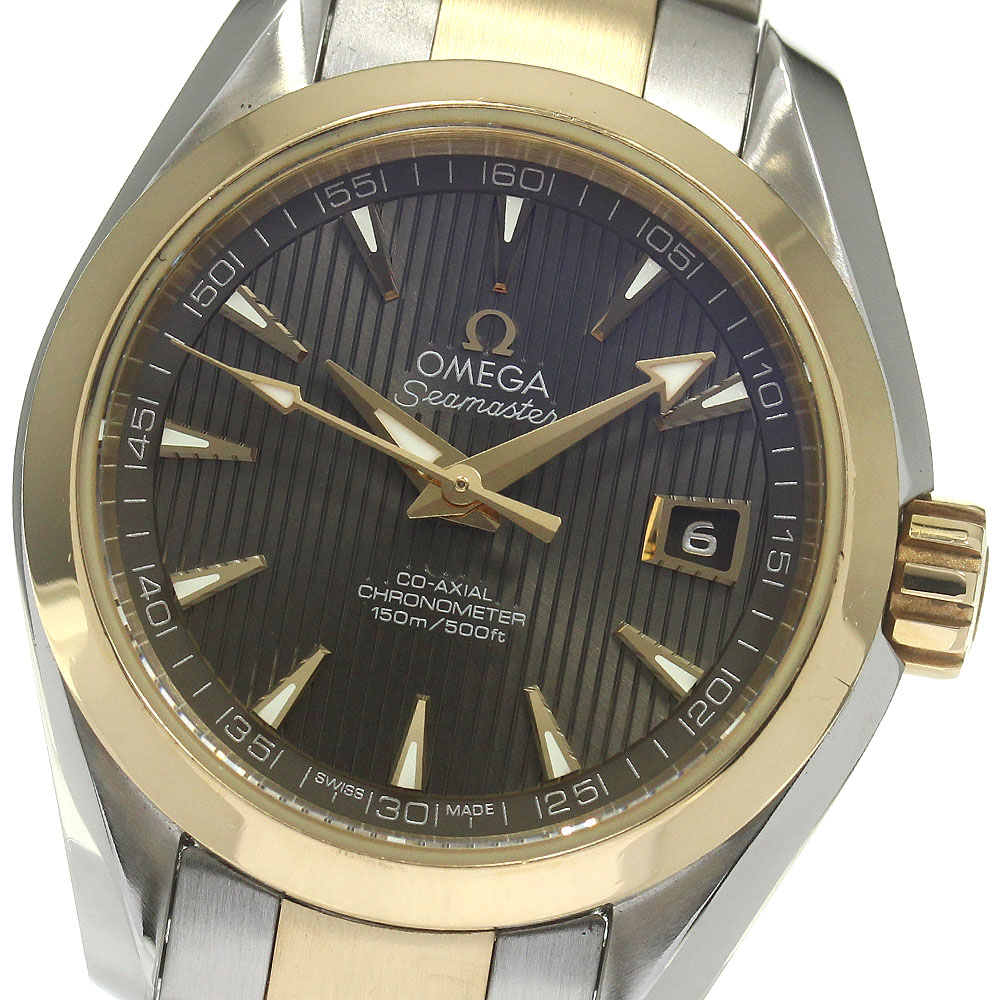オメガ OMEGA 231.20.30.20.06.002 シーマスター アクアテラ 150M 18KYGベゼル デイト 自動巻き レディース 良品 _827240【中古】