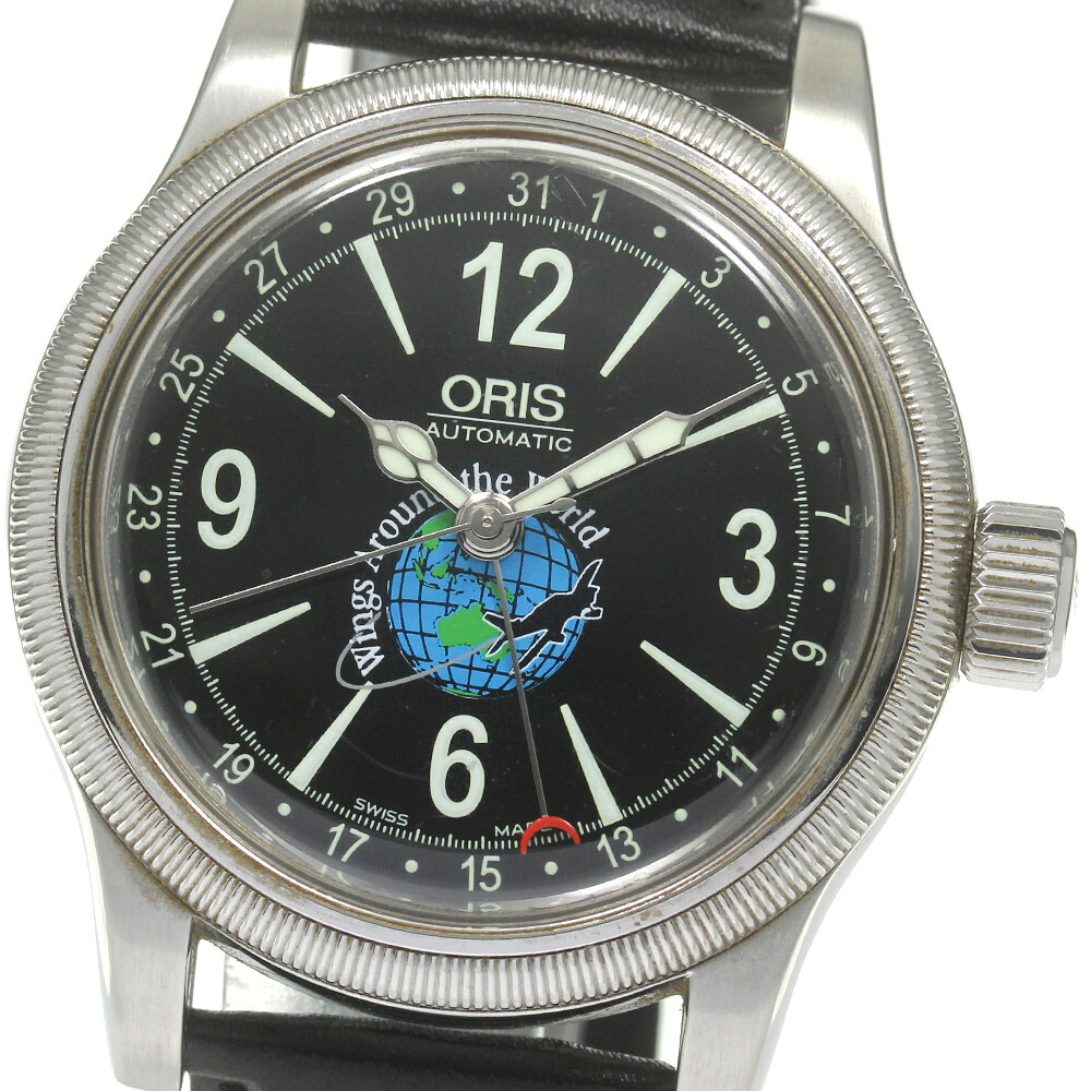 オリス ORIS 654 7543 4084F ビッククラウン 2000本押さえる ポインターデイト 自動小銃一巻き メンズ _838415【電子ボルト10】【中古】