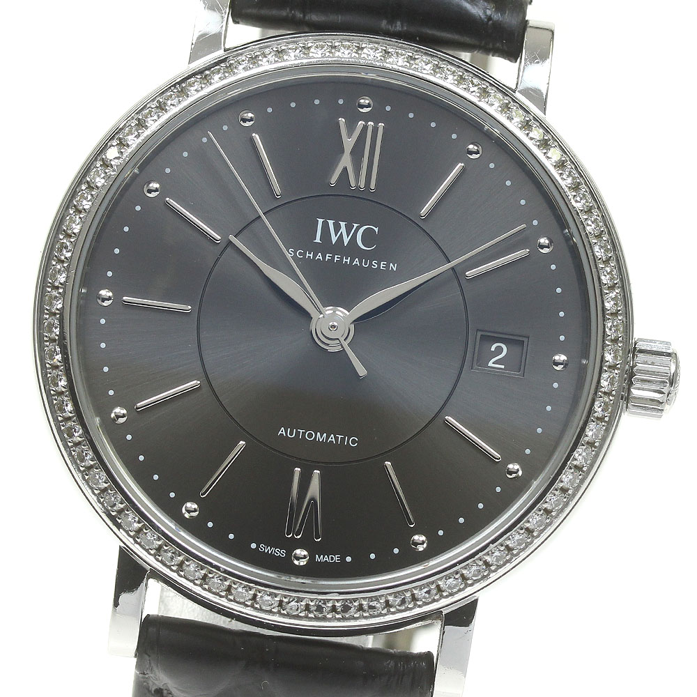 IWC IWC SCHAFFHAUSEN IW458104 ポートフィノ オートマティック 37 ダイヤベゼル 自動小銃一巻き ボーイズ _832071【中古】
