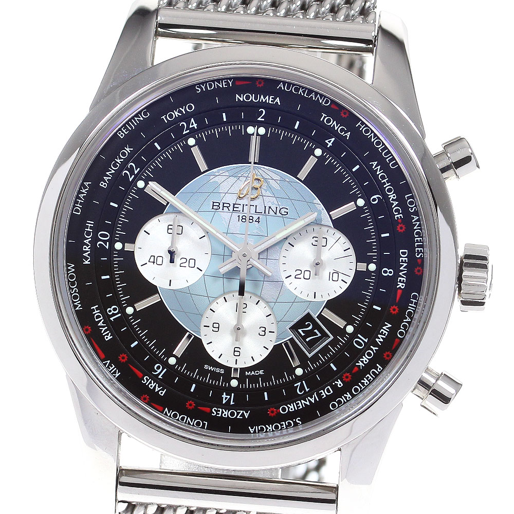 訳あり ブライトリング BREITLING AB0510 トランスオーシャン クロノグラフ ユニタイム 自動巻き メンズ 箱付き_830231【中古】