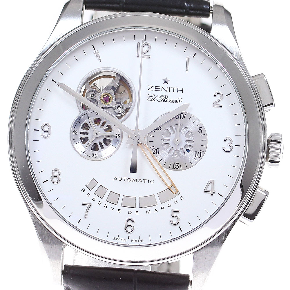 ゼニス ZENITH 03.0520.4021 グランドクラス オープン エルプリメロ クロノグラフ 自動巻き メンズ 良品 _837267【ev15】【中古】