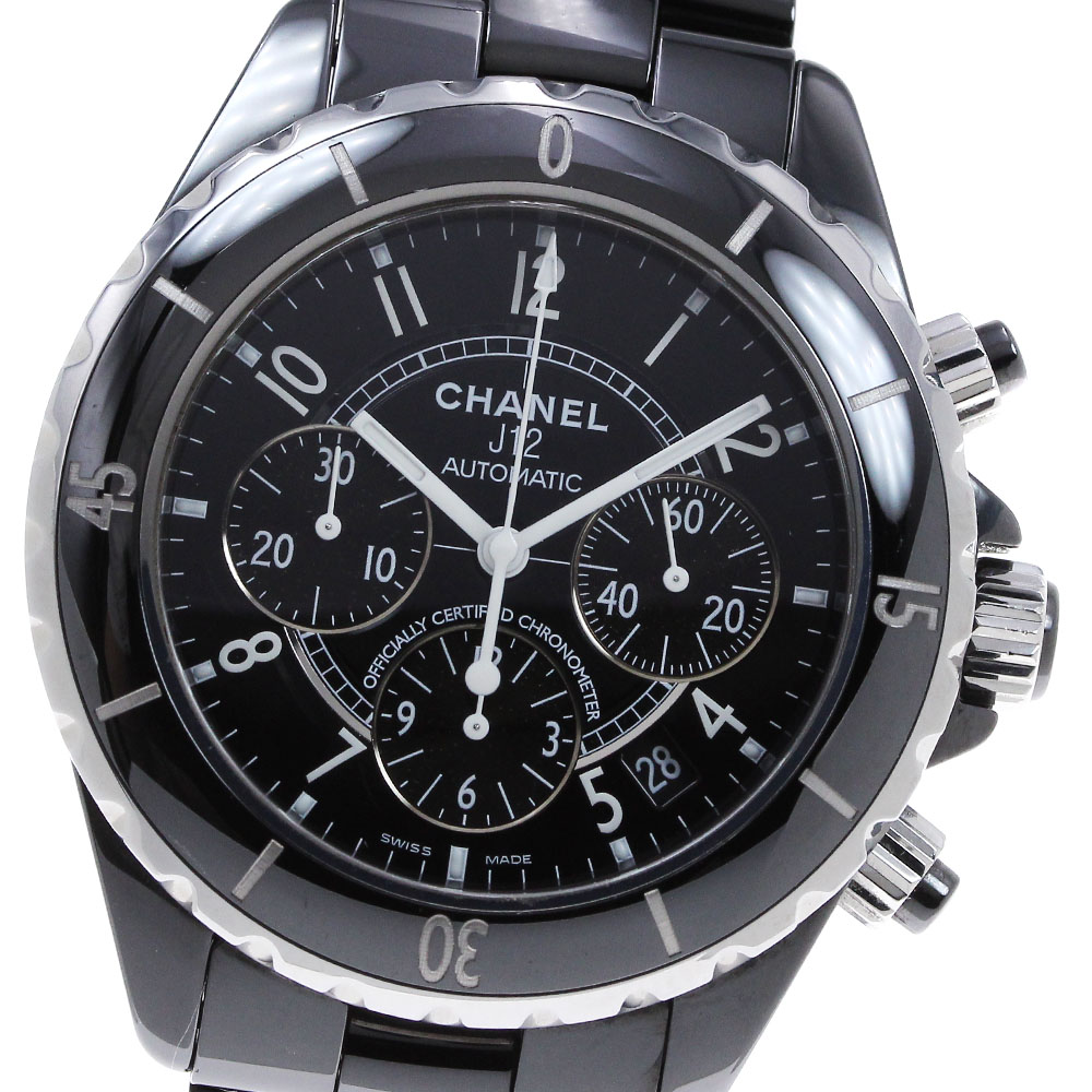楽天市場】シャネル CHANEL H0940 J12 黒セラミック 41MM クロノグラフ  