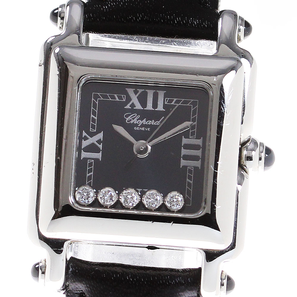 ショパール Chopard 27/8892-23 ハッピースポーツ スクエア 5Pダイヤ クォーツ レディース _840716【ev15】【中古】