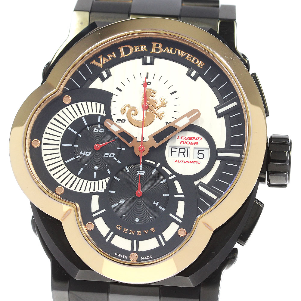 ヴァンデルボーヴェデ VAN DER BAUWEDE 13180 レジェンドライダー クロノグラフ 自動巻き メンズ 良品 箱・保証書付き_839826【ev20】【中古】