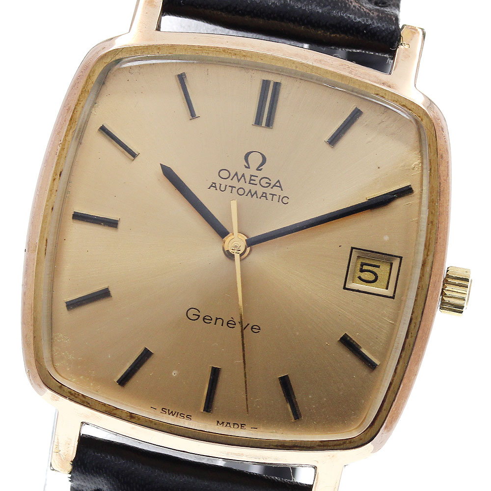 楓*様 OMEGA Geneve 自動巻き時計 青　ジャンク品　オメガ　ジュネー OMEGA Geneve 自動巻き時計 青 ジャンク品 - メルカリ