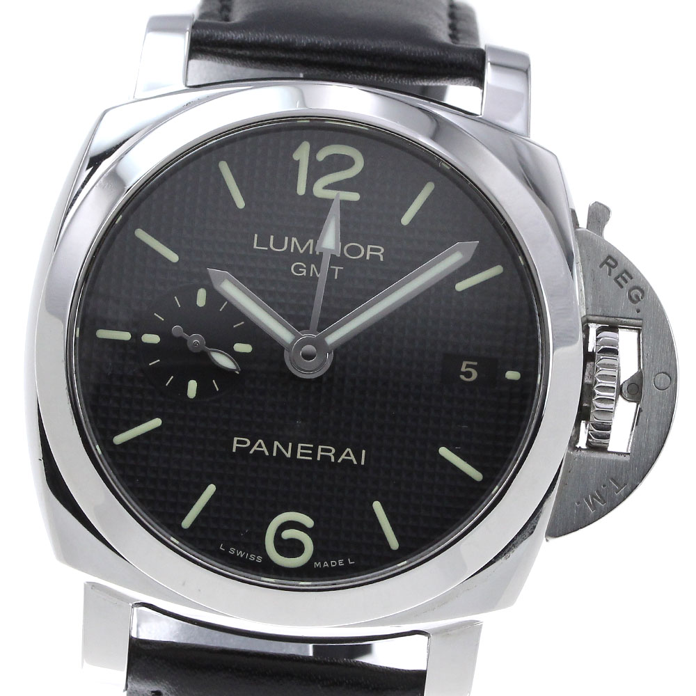 パネライ PANERAI PAM00535 ルミノール1950 3デイズ アッチャイオ GMT 自動小銃一巻き メンズ 御墨付き付き添い人_840408【中古】 腕時計-メンズ腕時計