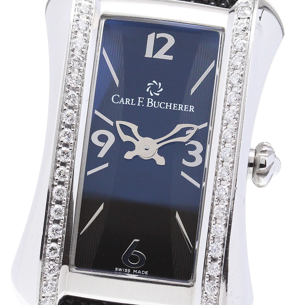 ★nyo★ BUCHERER ブヘラ シルバー エナメル ブローチ 時計 カール F. ブヘラ(CARL F. BUCHERER) 2023新作 レトロ