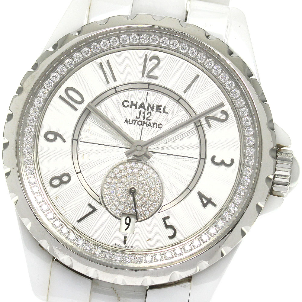 シャネル CHANEL H3841 J12 白陶芸 デイト 自動小銃一巻き ボーイズ _843575【中古】
