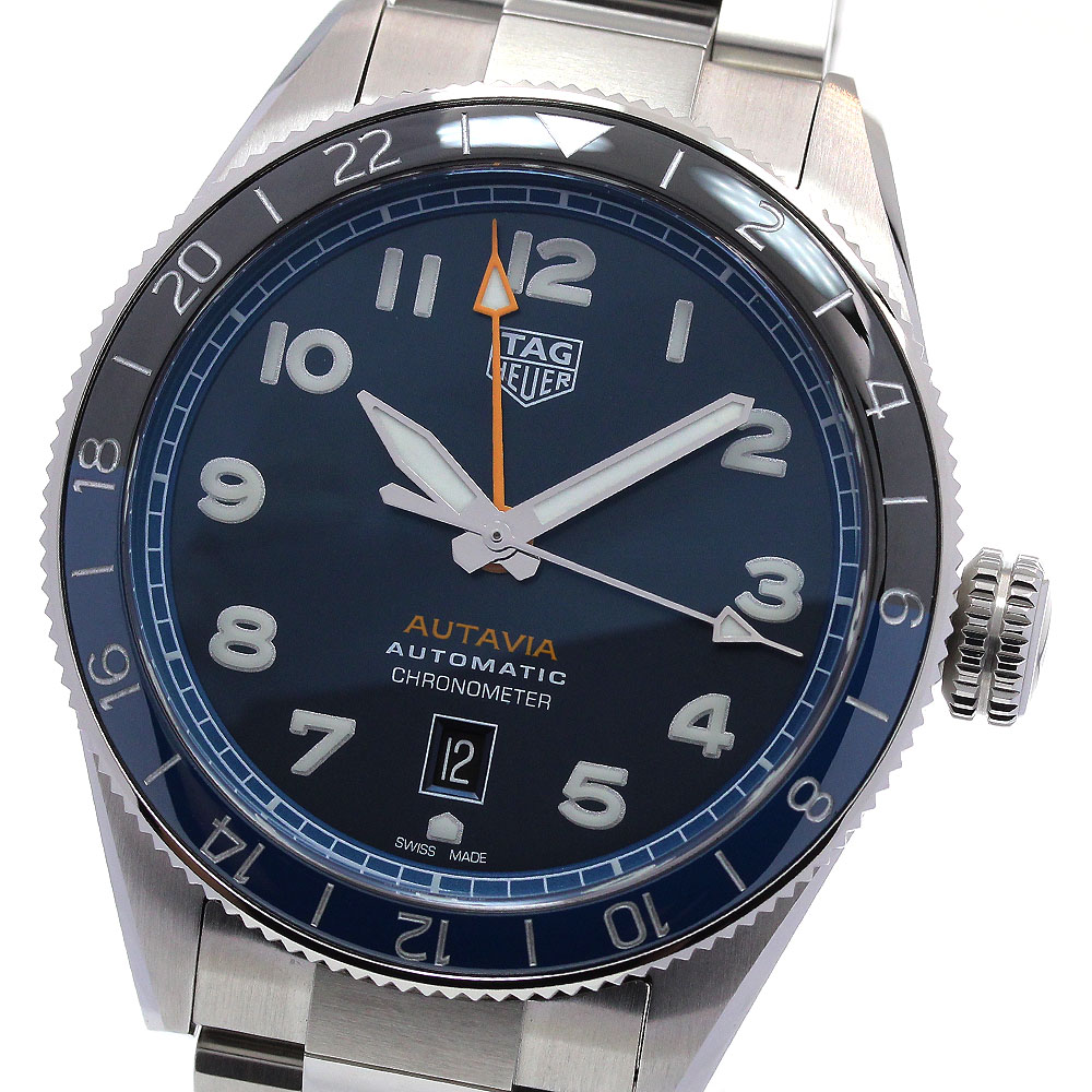 タグホイヤー TAG HEUER WBE511A オータヴィア 60周年アニバーサリー GMT 自動巻き メンズ 極美品 箱・保証書付き_847592【中古】