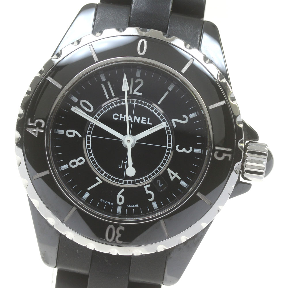 シャネル CHANEL H0681 J12 黒陶器 石英 レディース _845972【電子ボルト10】【中古】