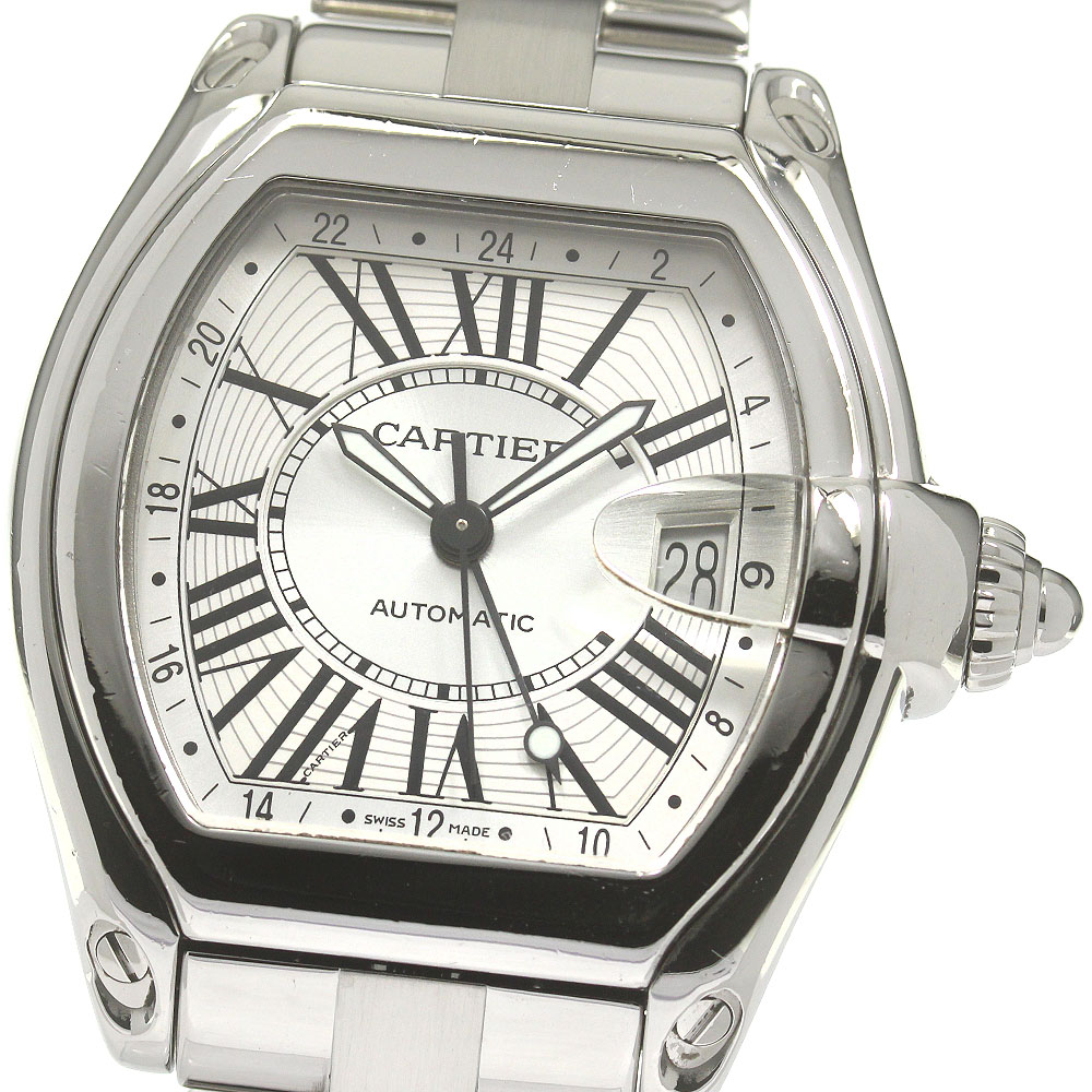 カルティエ CARTIER W62032X6 ロードスター デイト GMT 自動巻き メンズ _840306【中古】