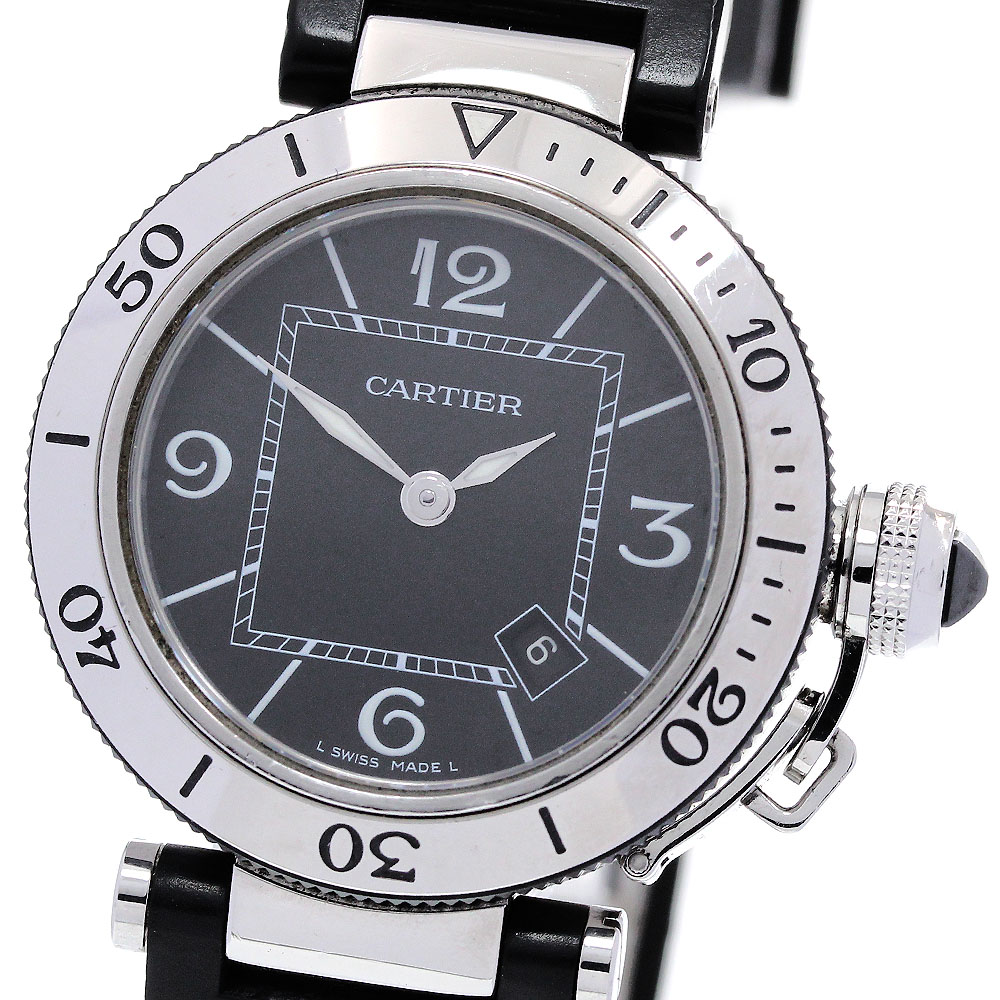 ベルト訳あり カルティエ CARTIER W3140003 パシャシータイマー デイト クォーツ ボーイズ _846539【中古】