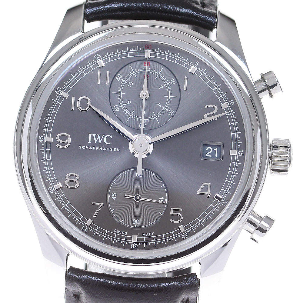 IWC IWC SCHAFFHAUSEN IW390404 ポルトギーゼ デイト クロノグラフ 自動小銃一巻き メンズ _849674【中古】 メンズ腕時計-腕時計