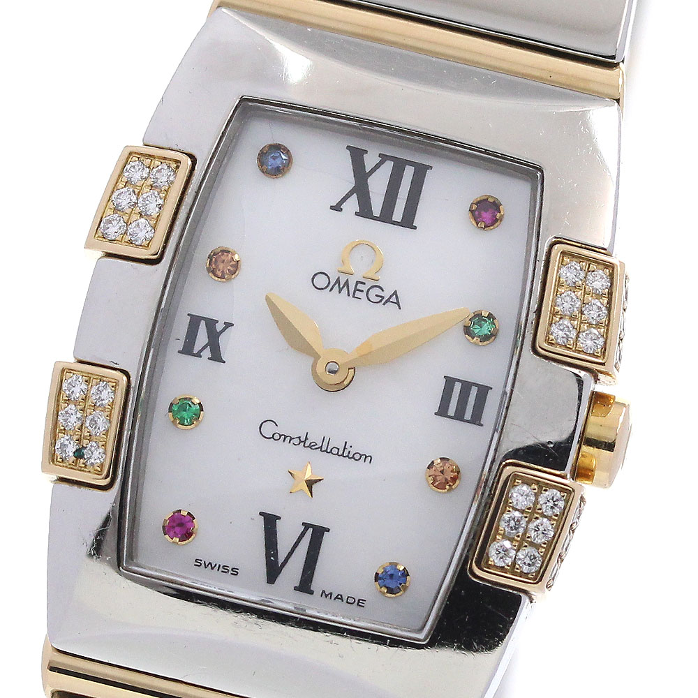 ゼロ OMEGA 1284.79 コンステレーションミニ クアドレラ 金剛石 石英 レディース _863332【電子ボルト20】【中古】