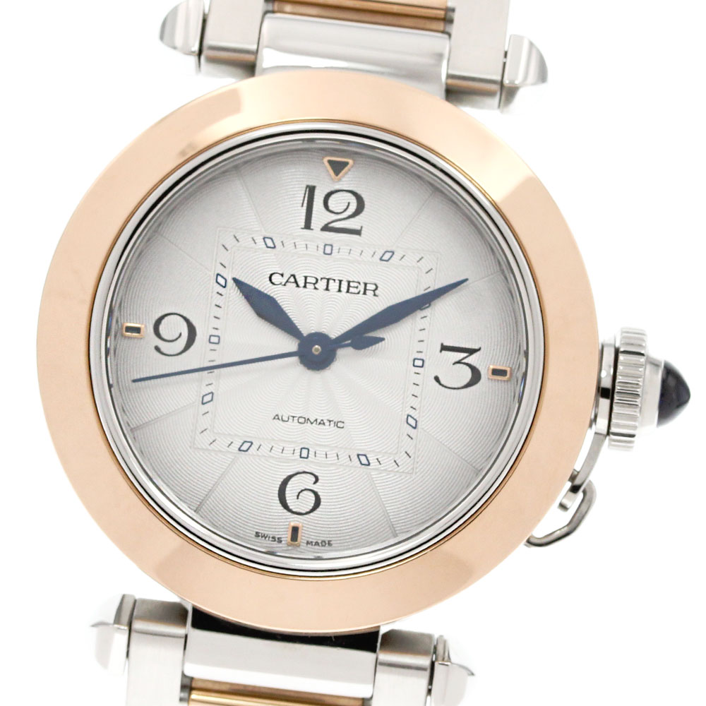 カルティエ CARTIER W2PA0008 パシャ ドゥ カルティエ 35MM SS/PG 自動小銃一巻き ボーイズ 美品 箱付き添い人_860840【中古】