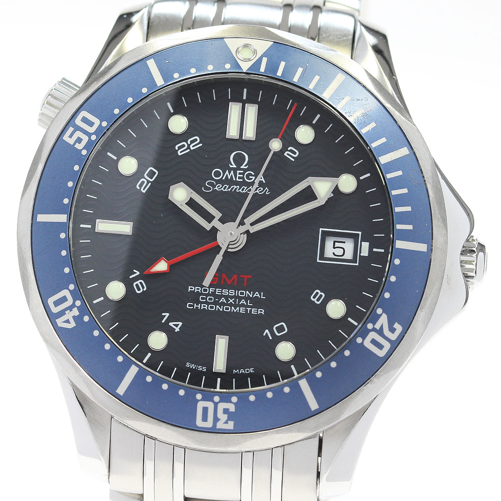オメガ OMEGA 2535.80 シーマスター300 GMT 自動巻き メンズ 保証書付き_838155【中古】