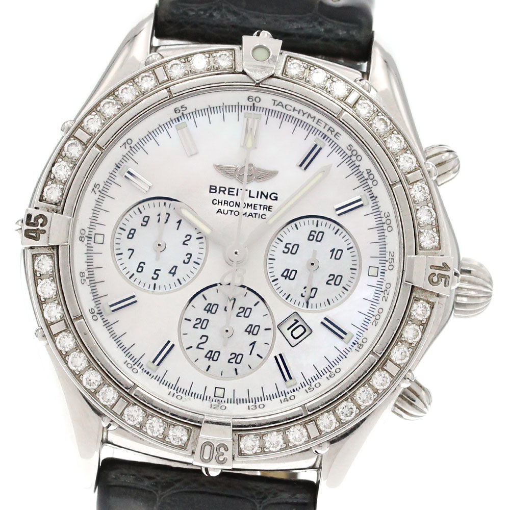 ブライト輪っか BREITLING A35312 影ぼうし 飛球うしろ側 ダイヤベゼル 自動小銃一巻き メンズ _862152【中古】
