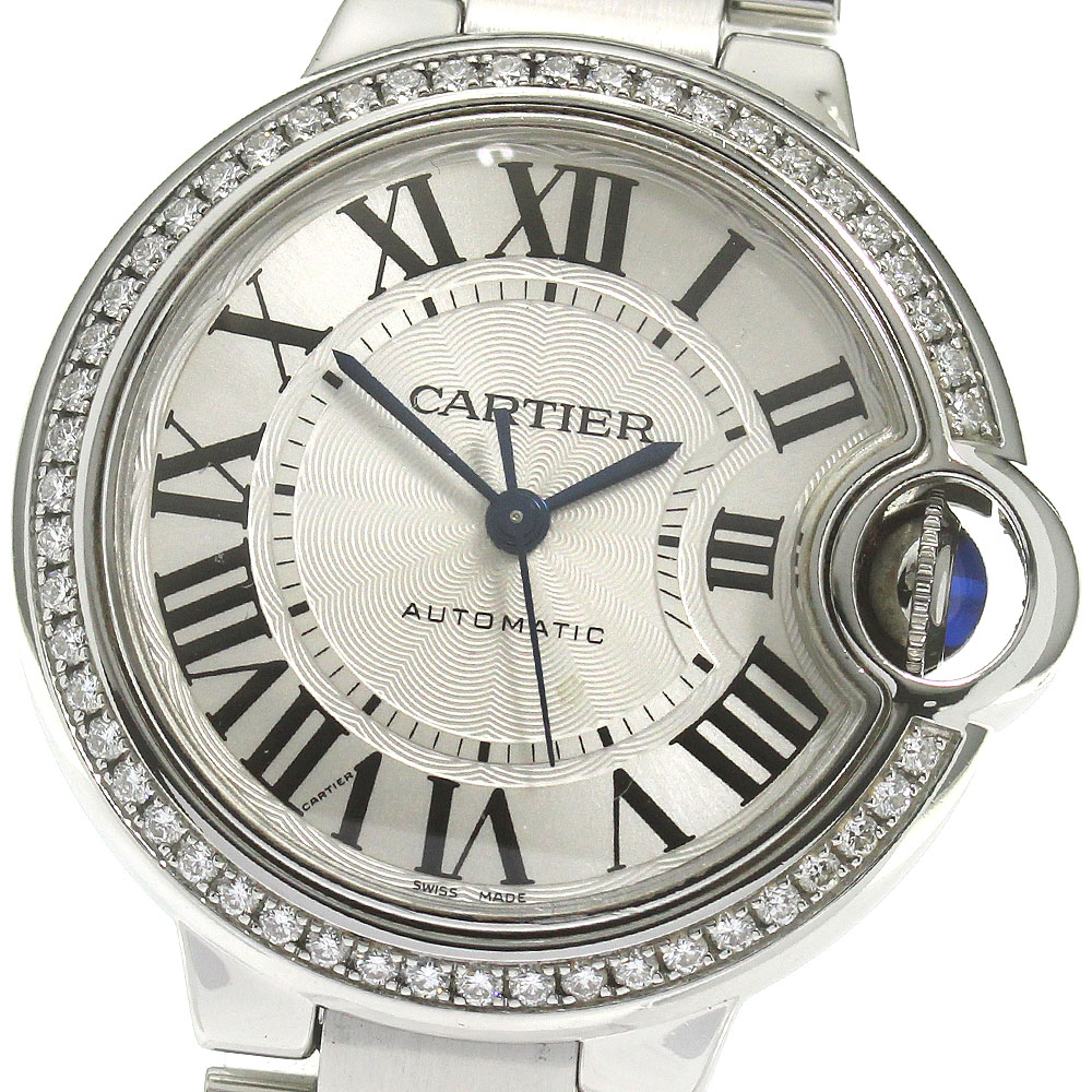 カルティエ CARTIER W4BB0016 バロンブルーMM ダイヤベゼル 自動巻き ボーイズ 保証書付き_865165【中古】|CLOSER