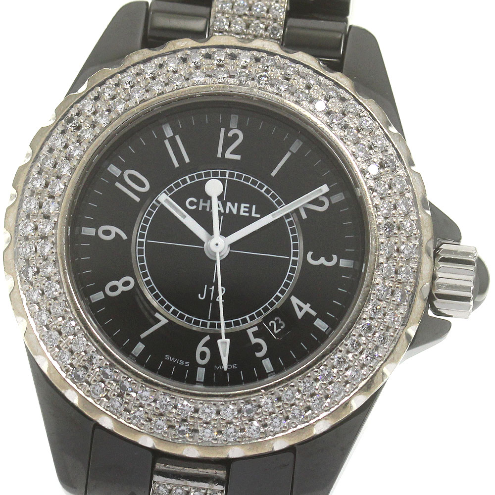 訳あり シャネル CHANEL H0967 J12 ダイヤベゼル 白セラミック クォーツ レディース _939441 CHANEL（シャネル） CHANEL H0967 J12 ダイヤベゼル 白セラミック