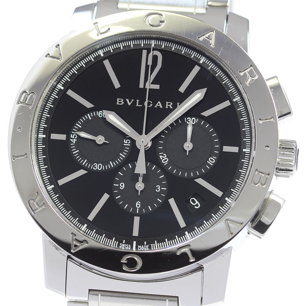 ブル小峡谷 BVLGARI BB41SCH ブルガリブルガリ クロノグラフ 自動小銃一巻き メンズ 御墨付き付き添い人_866128【中古】